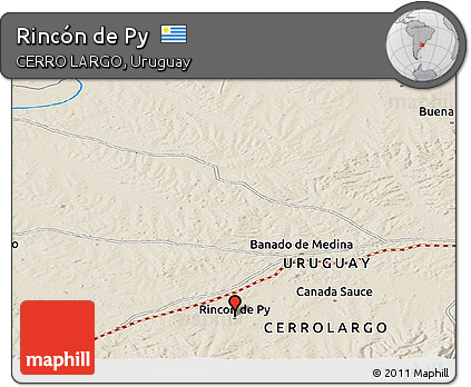 Shaded Relief Panoramic Map of Rincón De Py