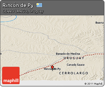 Shaded Relief Panoramic Map of Rincón De Py