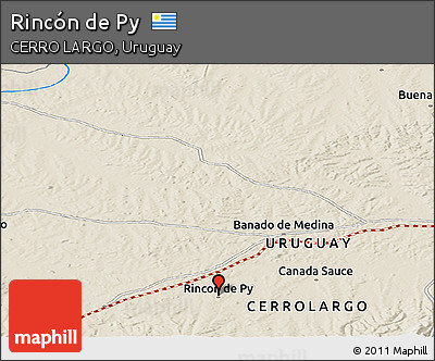 Shaded Relief Panoramic Map of Rincón De Py