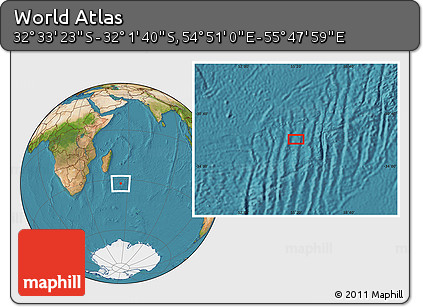 Satellite Location Map of the Area around 32° 17' 31" S, 55° 19' 30" E