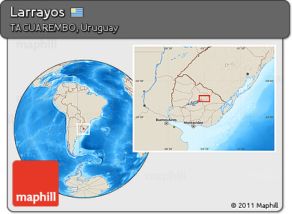 Shaded Relief Location Map of Larrayos