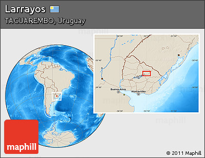 Shaded Relief Location Map of Larrayos