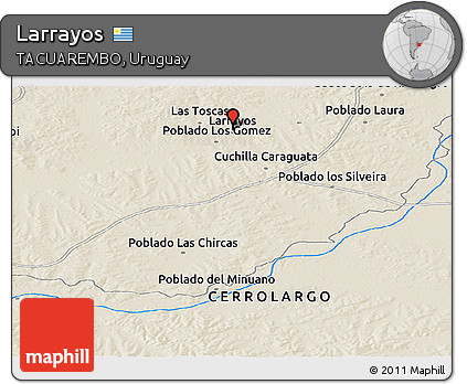 Shaded Relief Panoramic Map of Larrayos