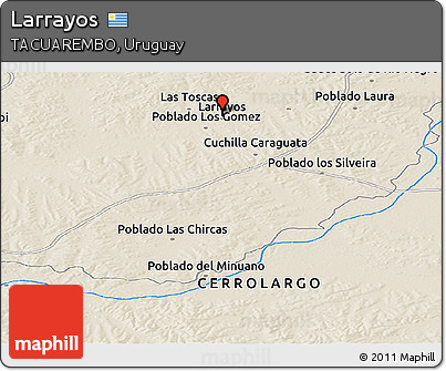 Shaded Relief Panoramic Map of Larrayos