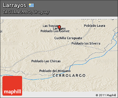 Shaded Relief Panoramic Map of Larrayos