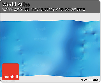 Shaded Relief 3D Map of the Area around 32° 17' 31" S, 56° 10' 29" E