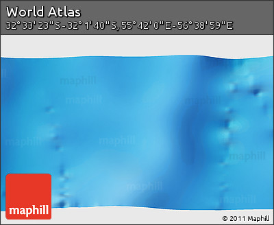 Shaded Relief 3D Map of the Area around 32° 17' 31" S, 56° 10' 29" E