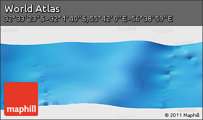 Physical Panoramic Map of the Area around 32° 17' 31" S, 56° 10' 29" E