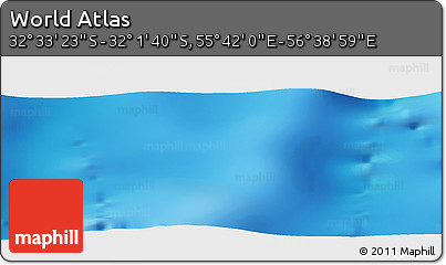 Physical Panoramic Map of the Area around 32° 17' 31" S, 56° 10' 29" E