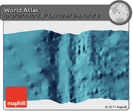 Satellite 3D Map of the Area around 32° 17' 31" S, 57° 1' 29" E