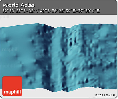 Satellite 3D Map of the Area around 32° 17' 31" S, 57° 1' 29" E