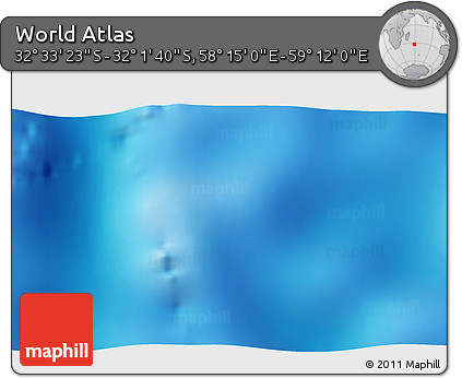 Physical 3D Map of the Area around 32° 17' 31" S, 58° 43' 30" E