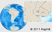 Shaded Relief Location Map of Basavilbaso