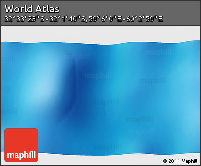 Physical 3D Map of the Area around 32° 17' 31" S, 59° 34' 30" E