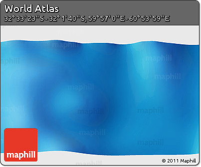 Physical 3D Map of the Area around 32° 17' 31" S, 60° 25' 29" E
