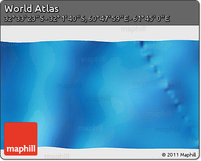 Physical 3D Map of the Area around 32° 17' 31" S, 61° 16' 29" E