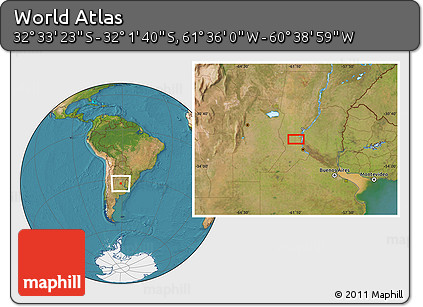 Satellite Location Map of the Area around 32° 17' 31" S, 61° 7' 30" W