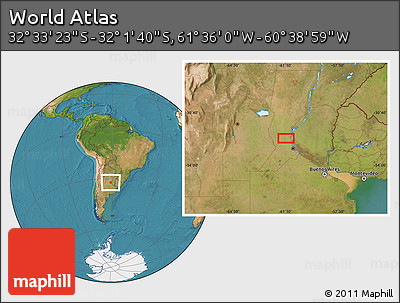 Satellite Location Map of the Area around 32° 17' 31" S, 61° 7' 30" W