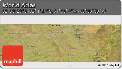Satellite Panoramic Map of the Area around 32° 17' 31" S, 61° 7' 30" W