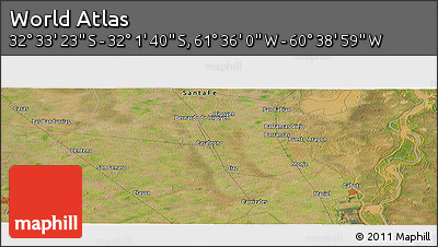 Satellite Panoramic Map of the Area around 32° 17' 31" S, 61° 7' 30" W