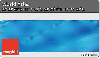 Physical Panoramic Map of the Area around 32° 17' 31" S, 63° 49' 30" E