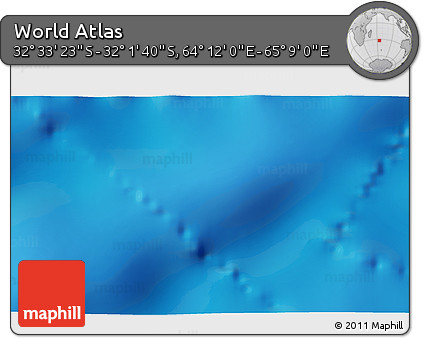 Physical 3D Map of the Area around 32° 17' 31" S, 64° 40' 30" E