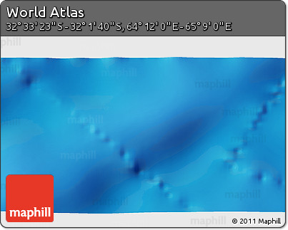 Physical 3D Map of the Area around 32° 17' 31" S, 64° 40' 30" E