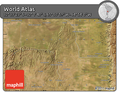 Satellite Map of the Area around 32° 17' 31" S, 65° 22' 30" W
