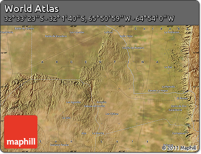 Satellite Map of the Area around 32° 17' 31" S, 65° 22' 30" W