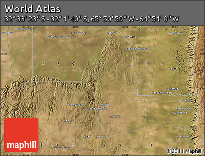 Satellite Map of the Area around 32° 17' 31" S, 65° 22' 30" W