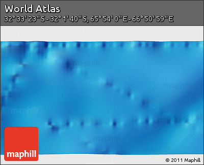 Physical 3D Map of the Area around 32° 17' 31" S, 66° 22' 30" E