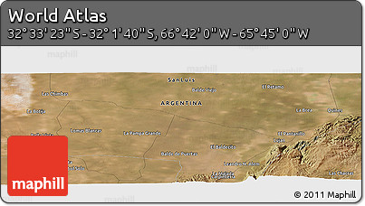 Satellite Panoramic Map of the Area around 32° 17' 31" S, 66° 13' 29" W