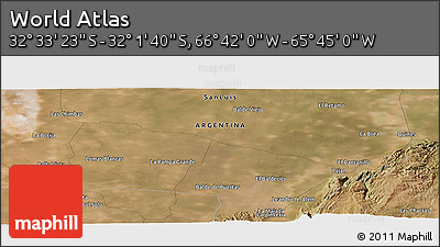 Satellite Panoramic Map of the Area around 32° 17' 31" S, 66° 13' 29" W