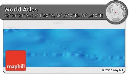Physical Panoramic Map of the Area around 32° 17' 31" S, 68° 55' 30" E