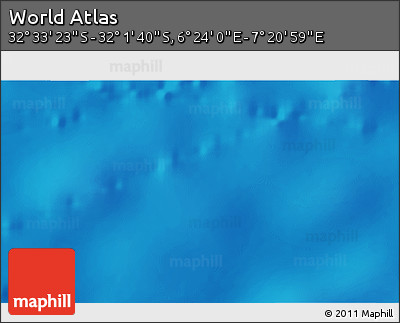 Physical 3D Map of the Area around 32° 17' 31" S, 6° 52' 30" E