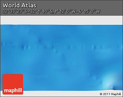 Physical 3D Map of the Area around 32° 17' 31" S, 6° 43' 29" W