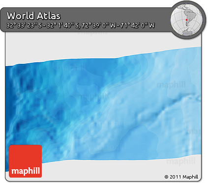 Political 3D Map of the Area around 32° 17' 31" S, 72° 10' 30" W