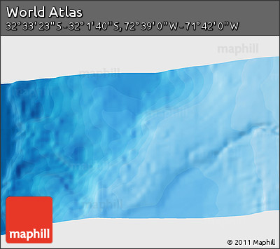 Political 3D Map of the Area around 32° 17' 31" S, 72° 10' 30" W