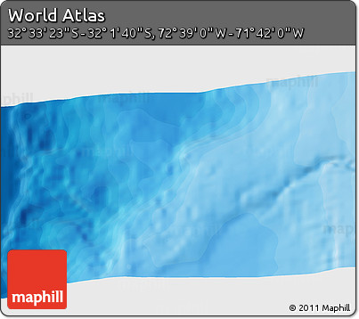 Political 3D Map of the Area around 32° 17' 31" S, 72° 10' 30" W