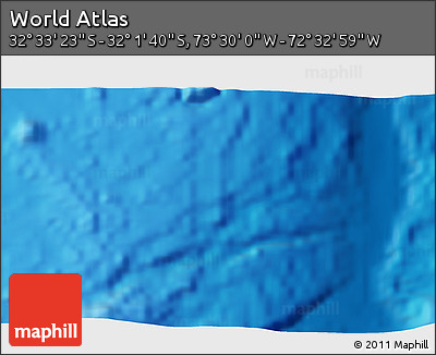 Physical 3D Map of the Area around 32° 17' 31" S, 73° 1' 30" W