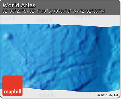 Physical 3D Map of the Area around 32° 17' 31" S, 73° 1' 30" W