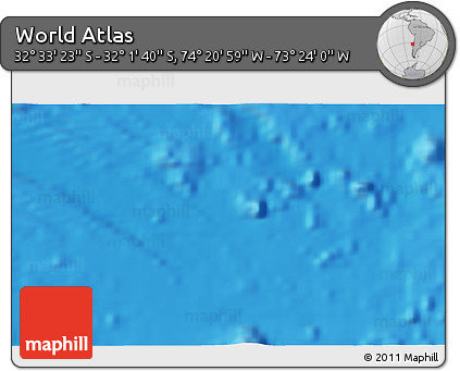 Physical 3D Map of the Area around 32° 17' 31" S, 73° 52' 30" W