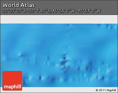 Physical 3D Map of the Area around 32° 17' 31" S, 76° 25' 30" W