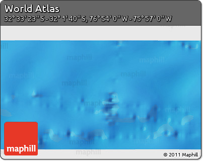 Physical 3D Map of the Area around 32° 17' 31" S, 76° 25' 30" W