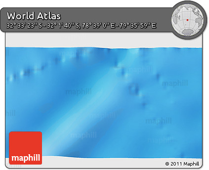 Physical 3D Map of the Area around 32° 17' 31" S, 79° 7' 30" E