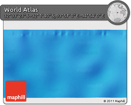 Shaded Relief 3D Map of the Area around 32° 17' 31" S, 94° 25' 30" E