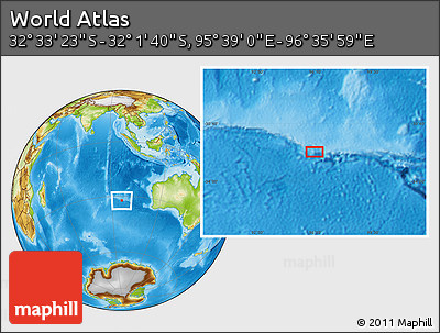 Physical Location Map of the Area around 32° 17' 31" S, 96° 7' 30" E