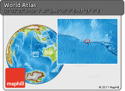 Physical Location Map of the Area around 32° 17' 31" S, 96° 58' 29" E