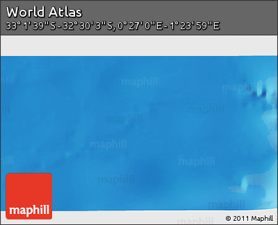 Physical 3D Map of the Area around 32° 45' 51" S, 0° 55' 29" E