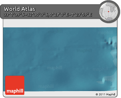 Satellite 3D Map of the Area around 32° 45' 51" S, 0° 55' 29" E